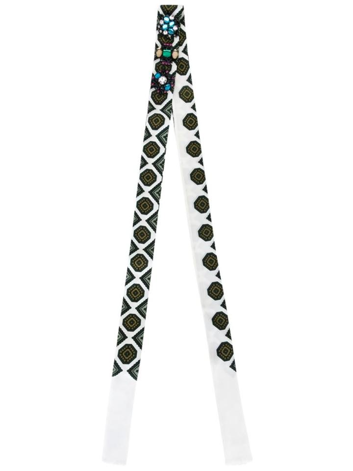 Lanvin Embroidered Stone (grey) Scarf, Women's, Silk/brass/glass/plexiglass