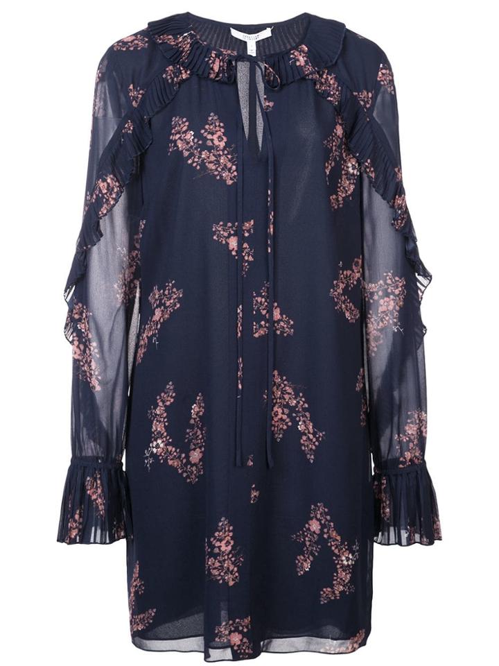Derek Lam 10 Crosby Pleated Details Floral Dress - Blue
