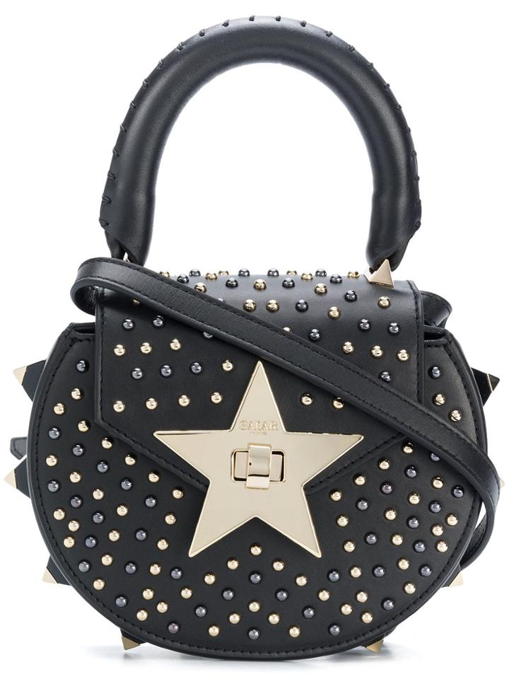 Salar Studded Round Tote - Black