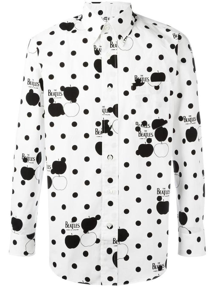 Comme Des Garçons Dots Shirt, Men's, Size: Large, White, Cotton