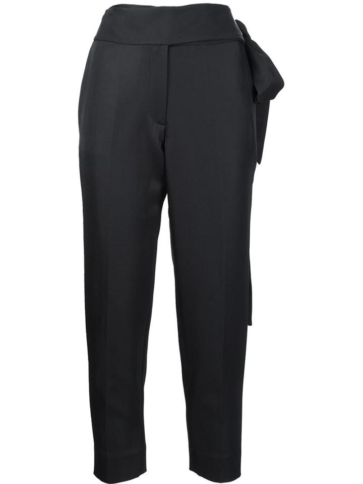 Iro Tie Waist Detail 'sheava' Cropped Tapered Trousers, Women's, Size: 40, Black, Cotton/viscose