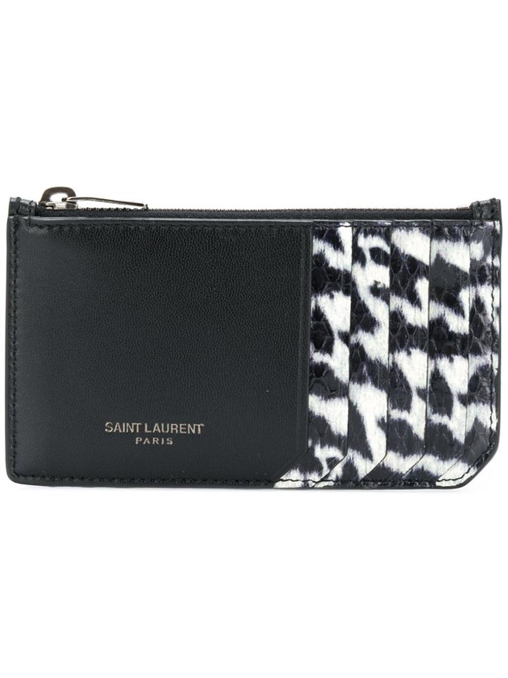 Saint Laurent Zip Top Cardholder Wallet - Black
