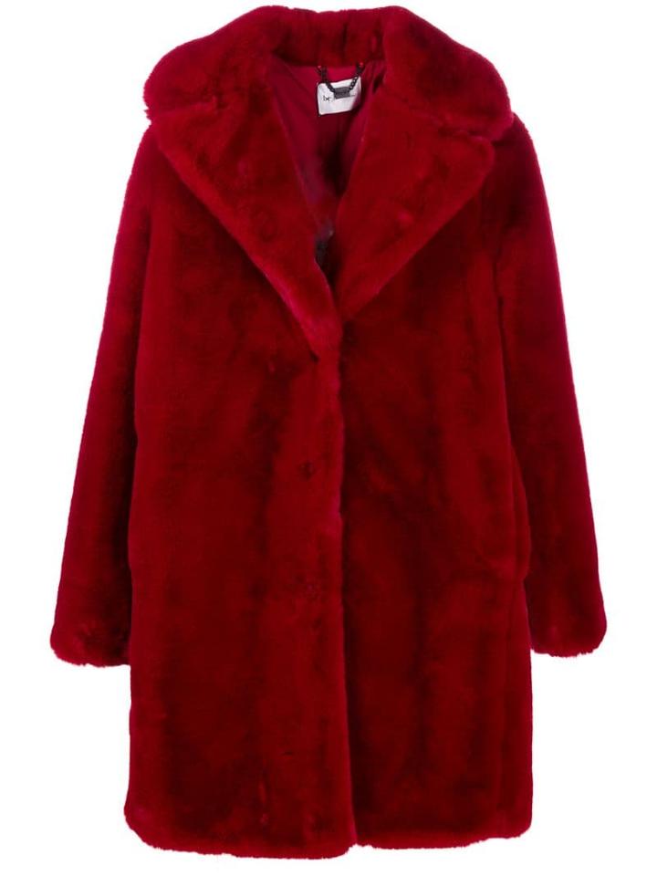 Be Blumarine Faux Fur Coat - Red