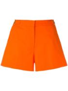 Michael Michael Kors Mid Rise Shorts, Women's, Size: 4, Yellow/orange, Cotton/spandex/elastane