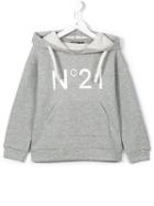 No21 Kids Logo Print Hoodie, Girl's, Size: 9 Yrs, Grey