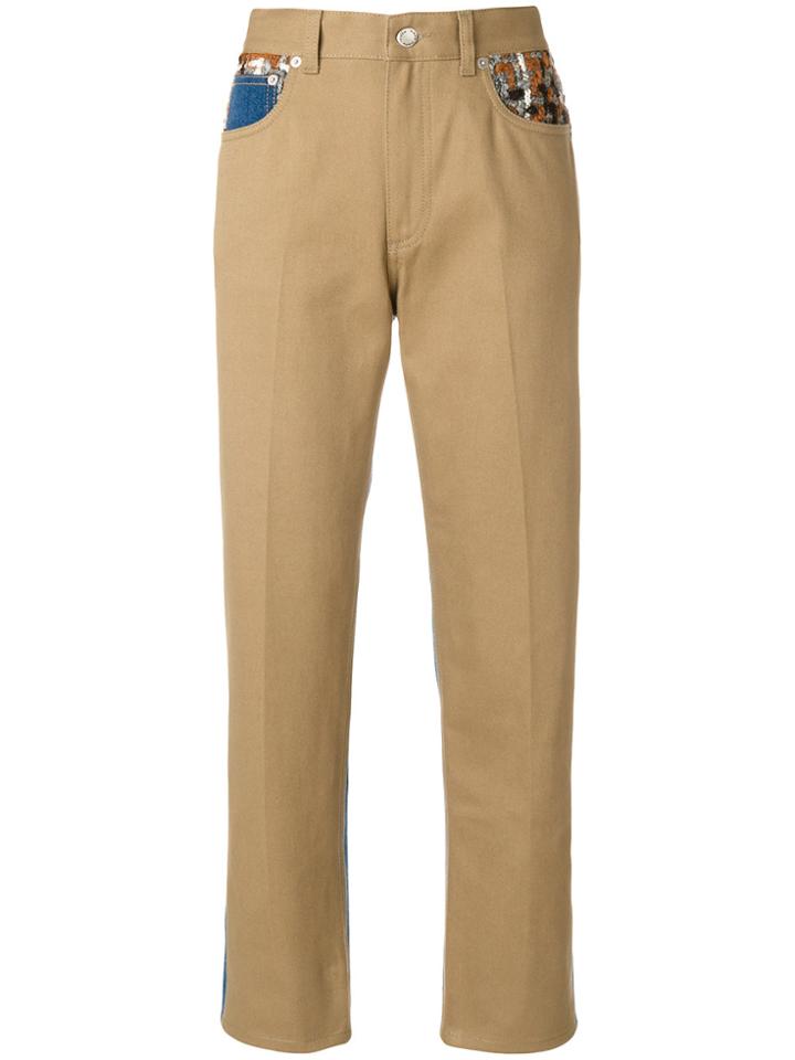 Sonia Rykiel Patchwork Pocket Trousers - Brown