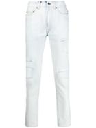 Htc Los Angeles Slashed Slim-fit Jeans - White