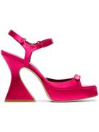 Sies Marjan Ellie 110 Strappy Satin Sandals - Pink & Purple