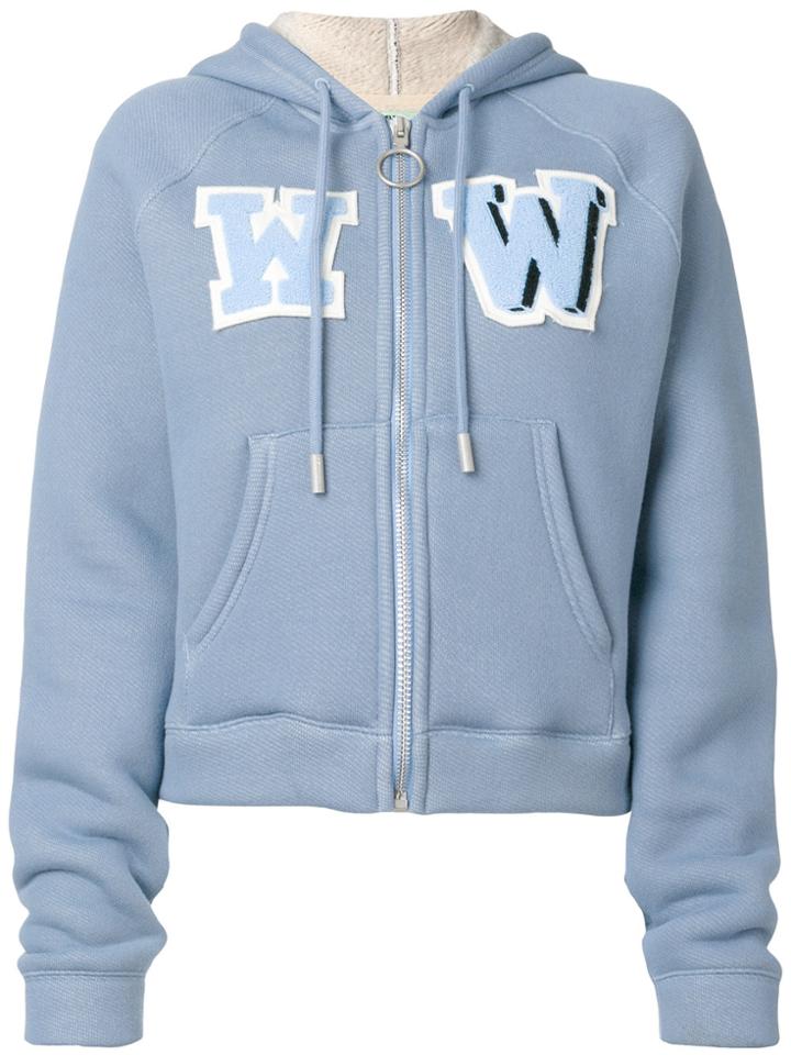 Off-white Ww Patches Hoodie - Blue