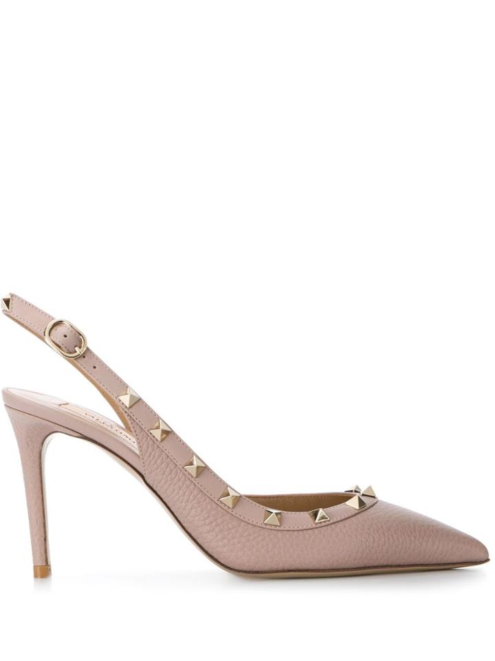 Valentino Valentino Garavani Rockstud Slingback Pump - Neutrals