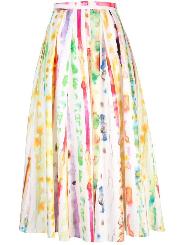 Rosie Assoulin Printed Pleated Skirt - Neutrals