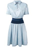 Diesel - Contrast Waistband Dress - Women - Cotton/lyocell - S, Blue, Cotton/lyocell