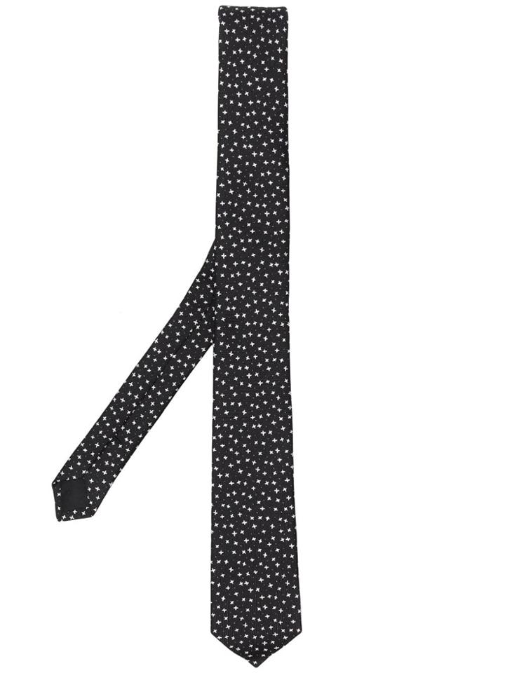 Saint Laurent Star Jacquard Tie - Black