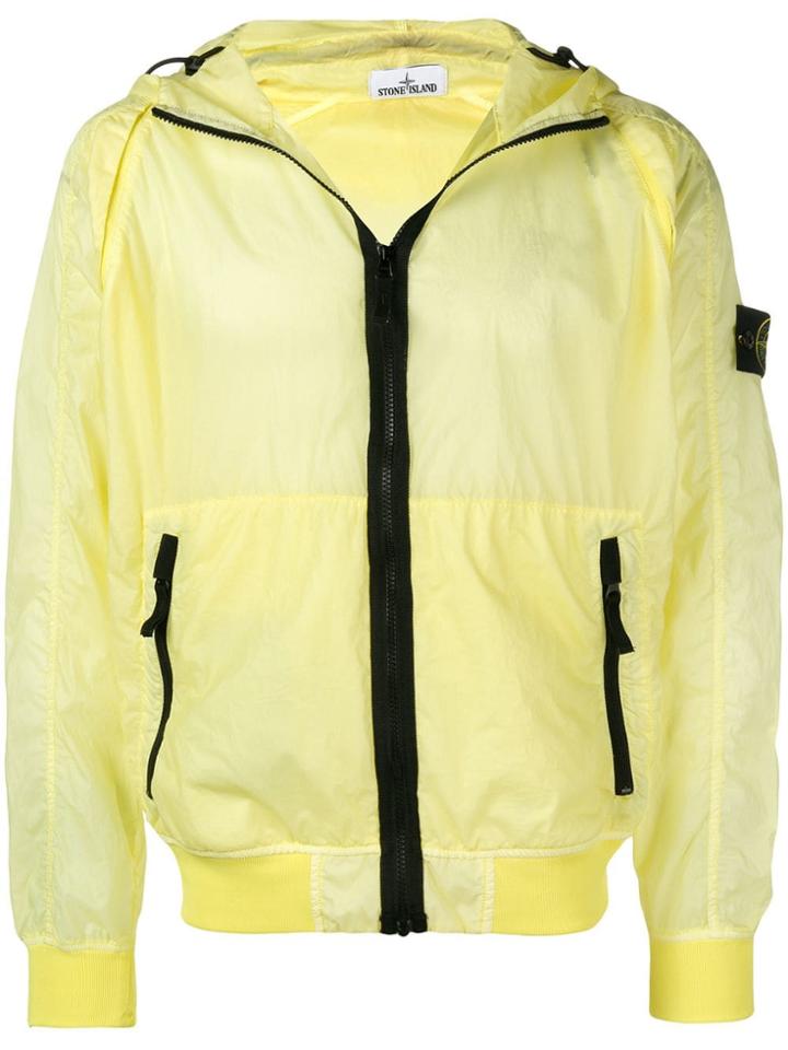 Stone Island Hooded Compass Badge Jacket - Yellow
