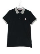Moncler Kids Short Sleeve Polo Shirt - Blue