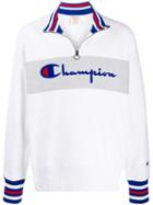 Champion Zipped Logo Sweater - White