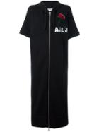 Au Jour Le Jour Zipped Sweatshirt Dress, Women's, Size: 40, Black, Cotton/pvc/polyester