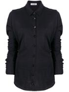 Jil Sander Gathered Long Sleeve Shirt - Black