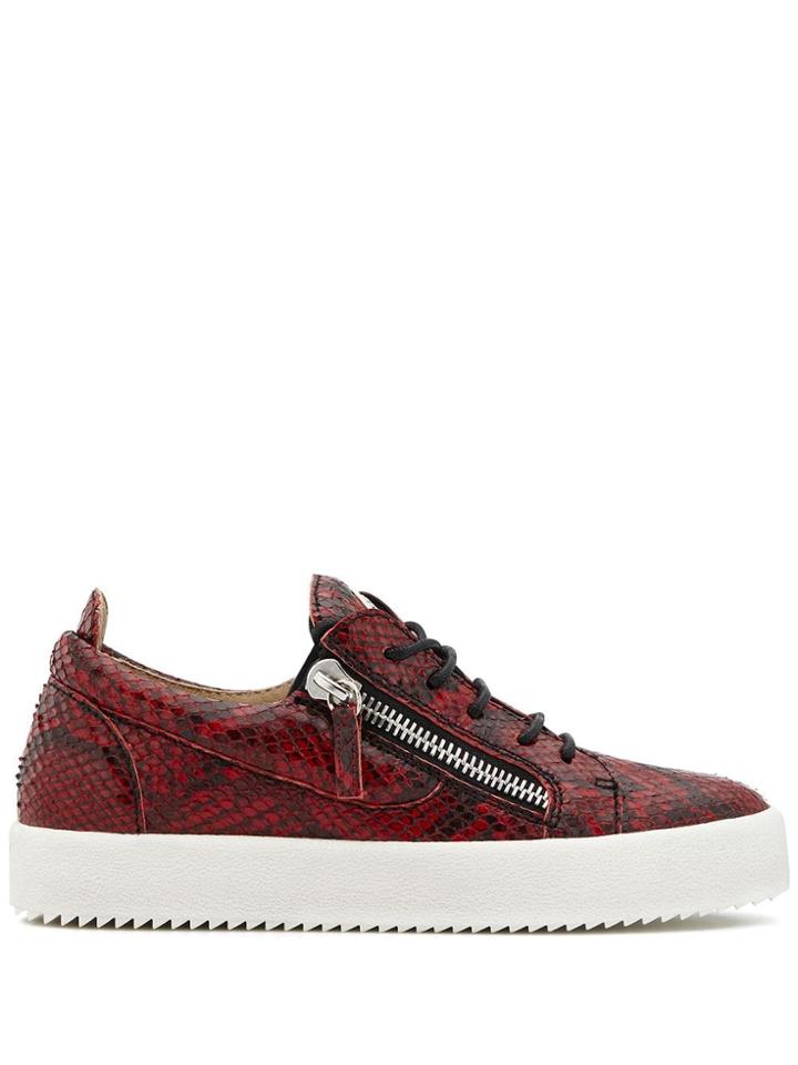 Giuseppe Zanotti Gail Python-effect Sneakers - Red