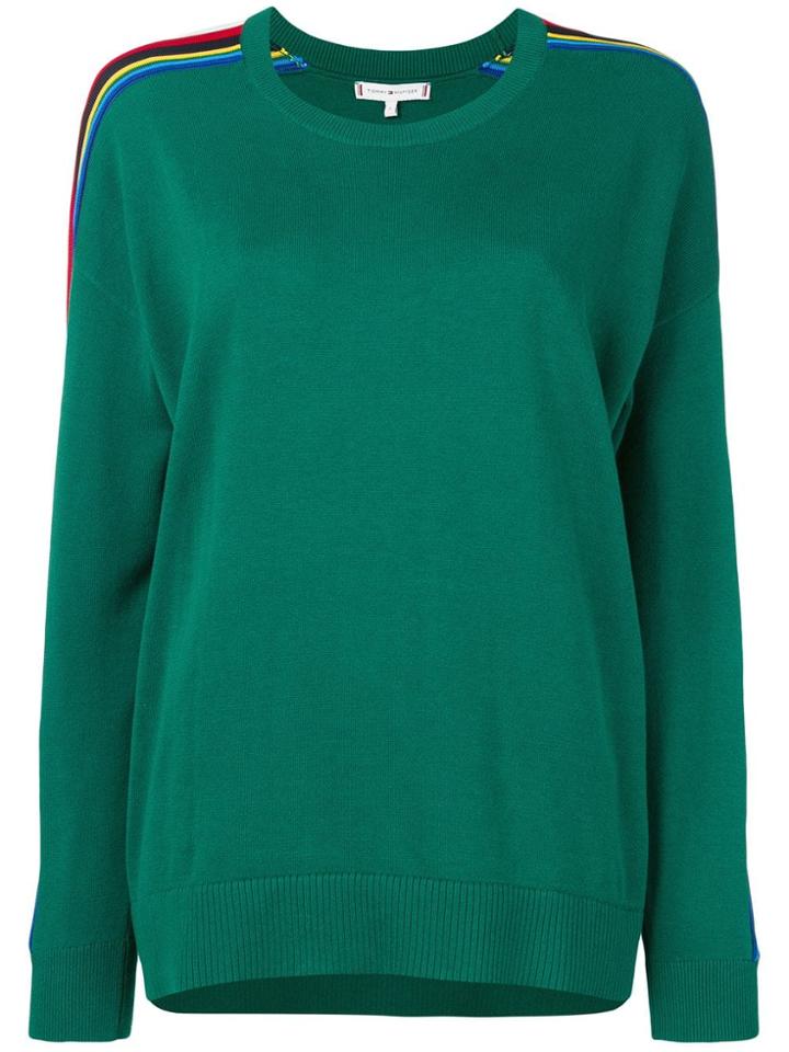 Tommy Hilfiger Stripe Trim Jumper - Green
