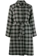Red Valentino Belted Check Coat - Black