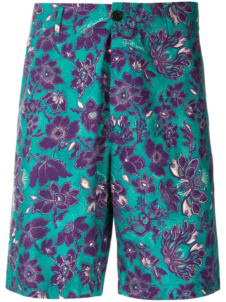 Just Cavalli Floral Print Shorts - Blue