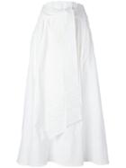 Joseph Belted Full Skirt, Women's, Size: 36, White, Polyamide/polyester