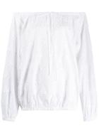 Love Moschino Off-shoulder Floral Blouse - White