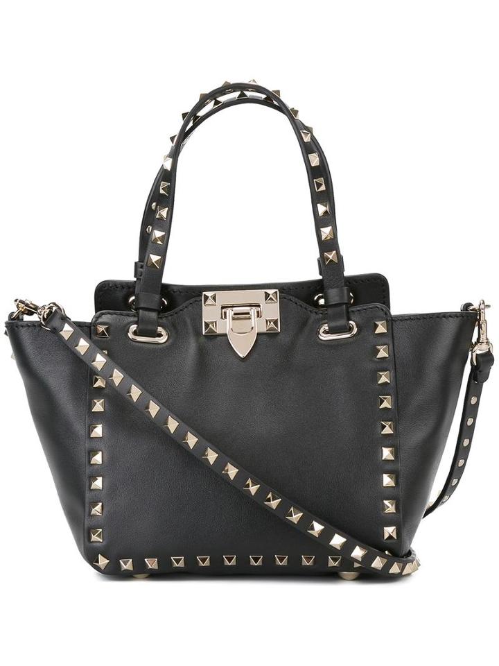 Valentino Studded Tote, Women's, Black, Leather/metal