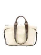 Isabel Marant Bagya Shearling Tote - White