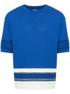 Coohem Sporty Bi-color Knit Sweater - Blue