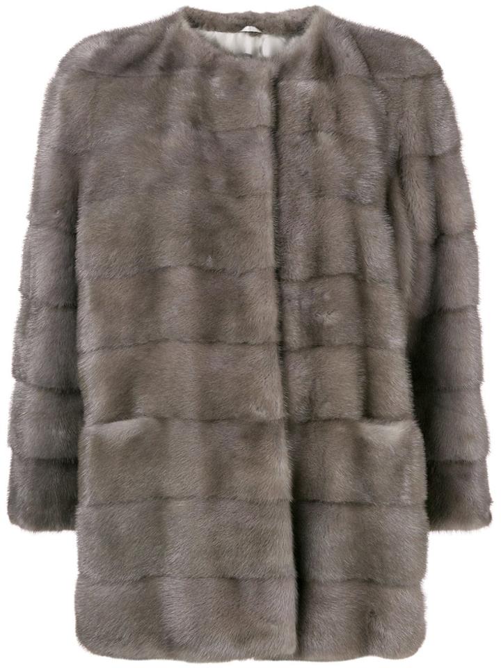 Simonetta Ravizza Concealed Front Coat - Grey