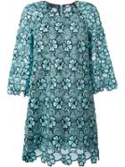 Emanuel Ungaro Macramé Lace Dress, Women's, Size: 42, Blue, Silk/cotton/polyester