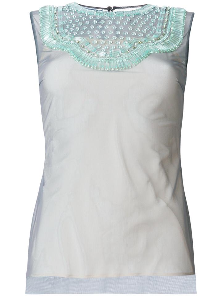 Prada Mesh Crystal Top - Grey