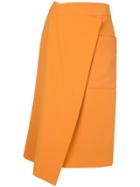 Le Ciel Bleu Asymmetric Wrap Skirt - Yellow & Orange