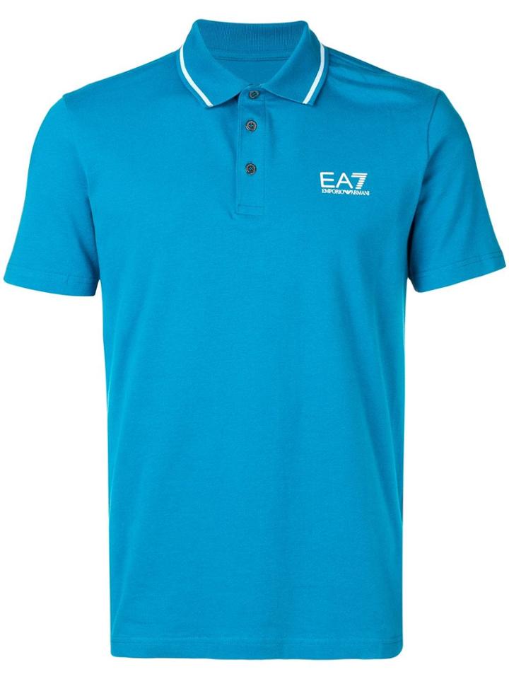 Ea7 Emporio Armani Branded Polo Shirt - Blue