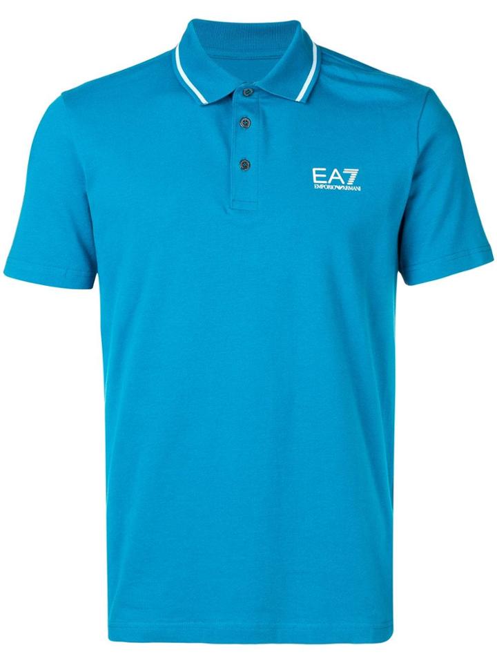 Ea7 Emporio Armani Branded Polo Shirt - Blue