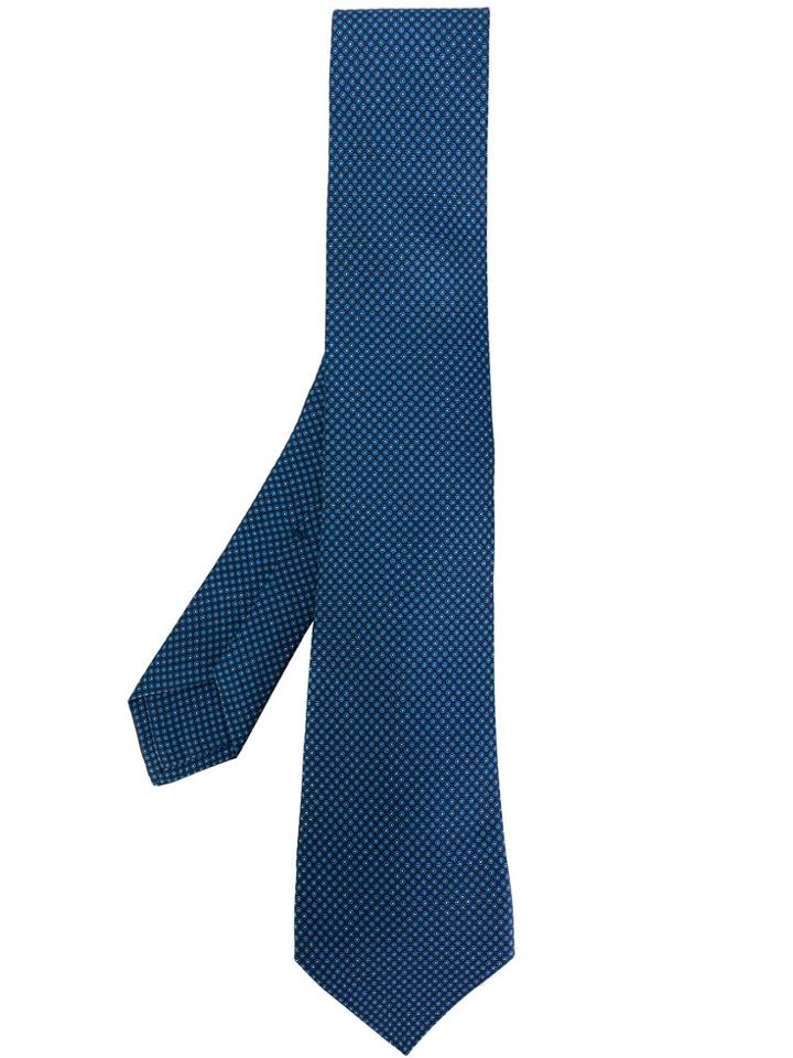 Kiton Patterned Tie - Blue
