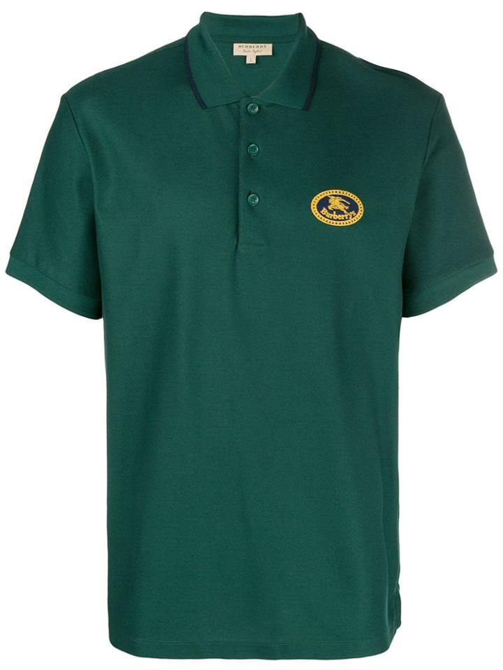 Burberry Embroidered Logo Polo Shirt - Green
