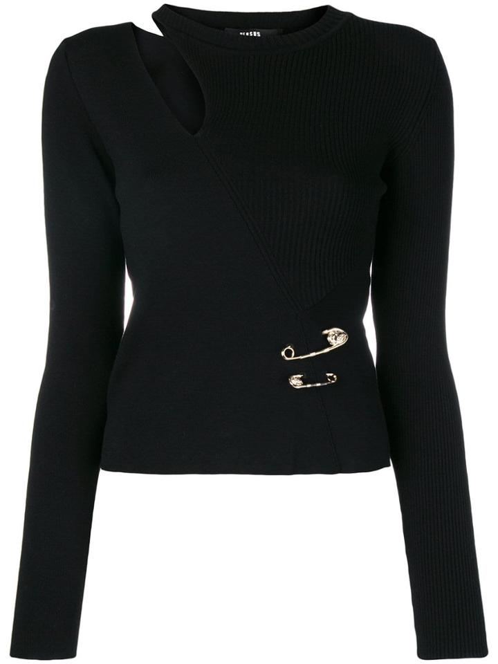 Versus Cut-out Fitted Sweater - Black