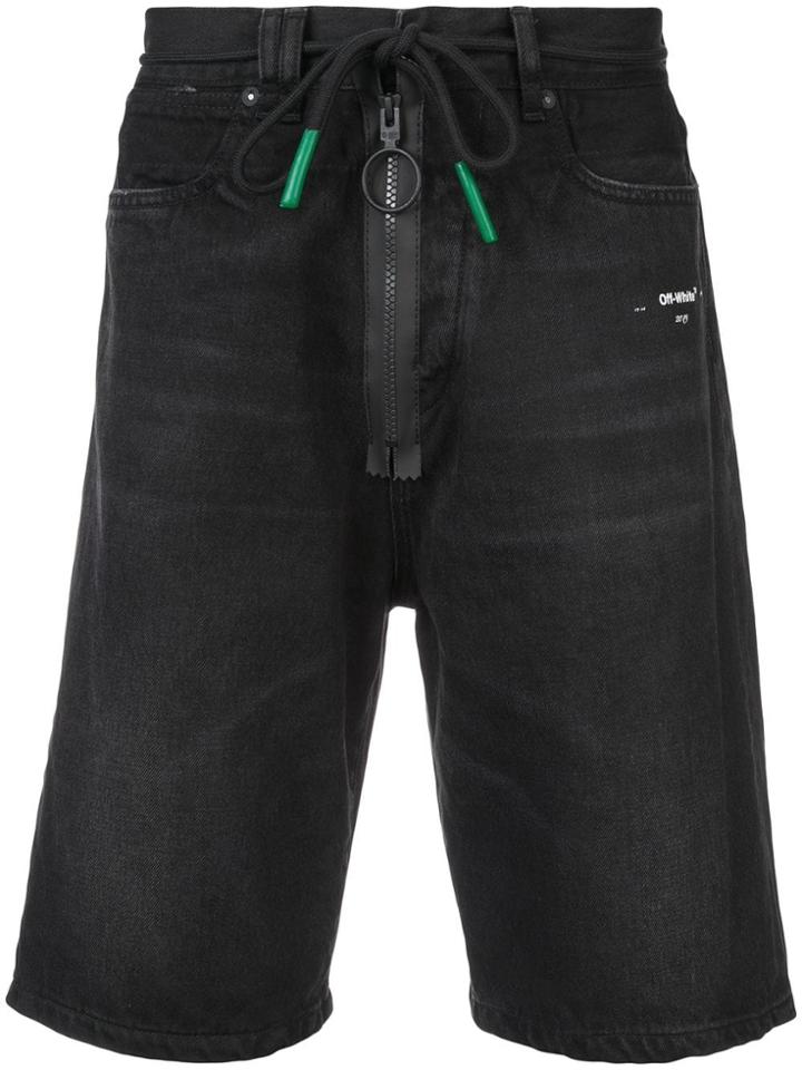 Off-white Tied Waist Shorts - Black