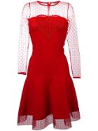 Piccione. Piccione Sheer Panel Flared Dress
