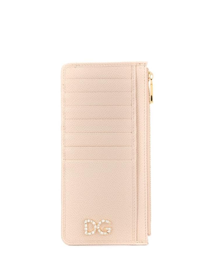 Dolce & Gabbana Dg Embellished Logo Plaque Cardholder - Brown