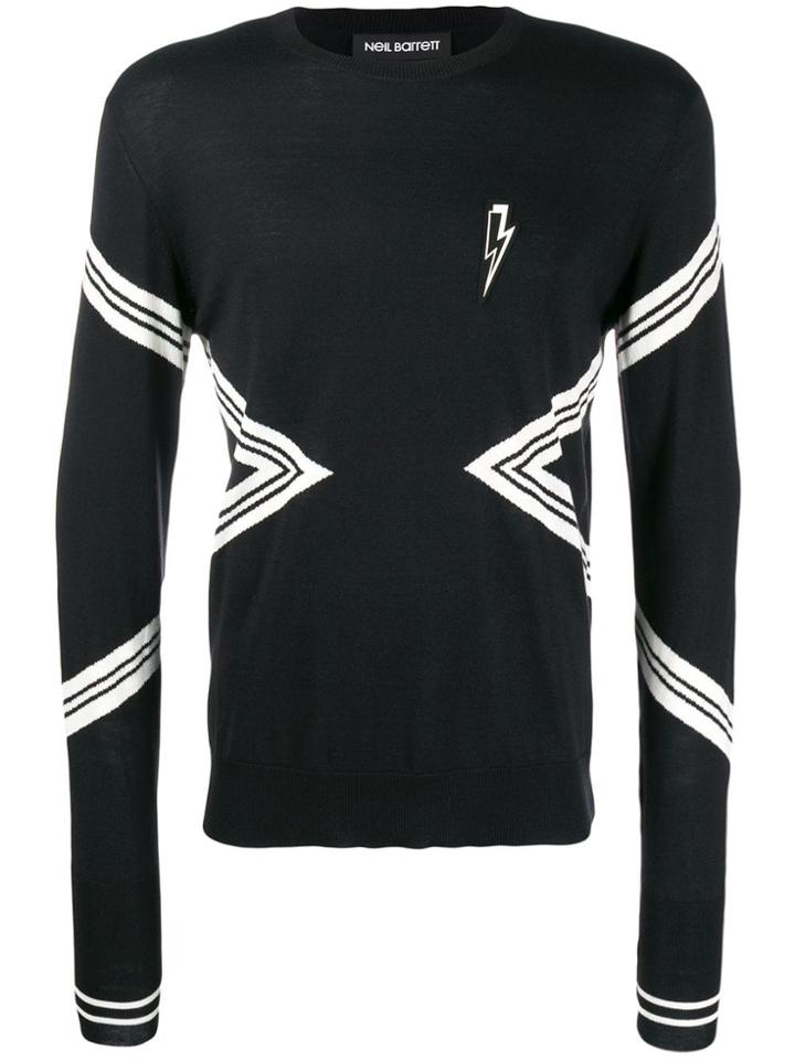 Neil Barrett Lightning Embroidered Sweatshirt - Black