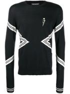 Neil Barrett Lightning Embroidered Sweatshirt - Black