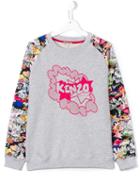 Kenzo Kids Logo Print Sweatshirt, Girl's, Size: 14 Yrs, Grey