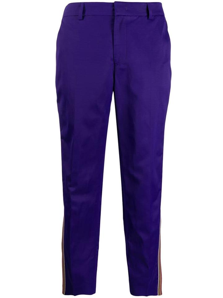 Pt01 Contrast Side Stripe Trousers - Purple