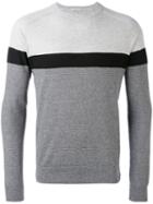 Paolo Pecora - Striped Panel Sweatshirt - Men - Cotton - Xl, Grey, Cotton