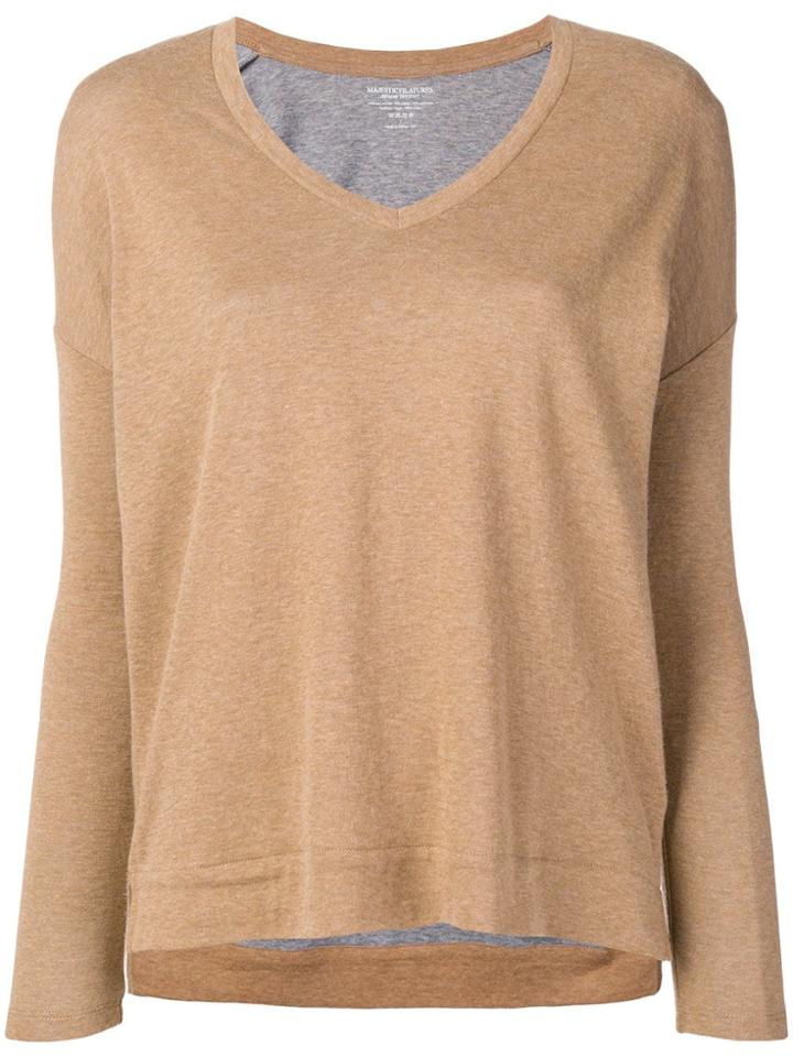 Majestic Filatures V Neck T-shirt - Nude & Neutrals