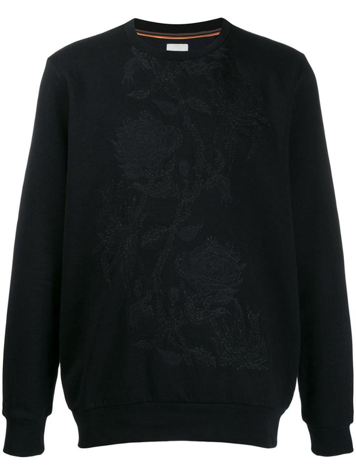 Paul Smith Floral Embroidered Sweater - Black